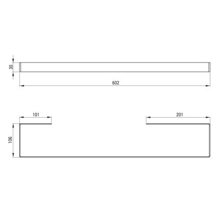 Deante ADM_A621 - Επιτοίχια κρεμάστρα για πετσέτες MOKKO, 60 cm, σε λευκό