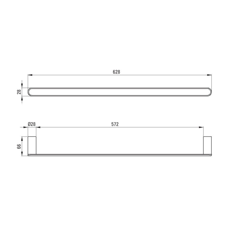 Deante ADR_0621 - Επιτοίχια κρεμάστρα πετσετών ROUND 62,8 εκ. γυαλιστερό χρώμιο