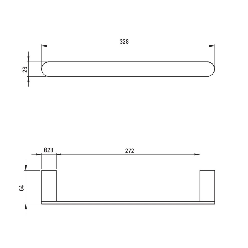 Deante ADR_N611 - Επιτοίχια κρεμάστρα πετσετών ROUND 32,8 εκ., μαύρη