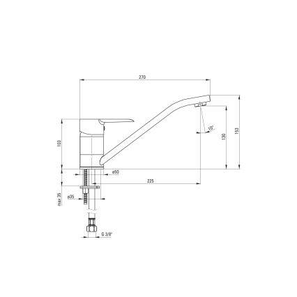 Deante BFC_060M - Μπαταρία κουζίνας CORIO γυαλιστερό χρώμιο
