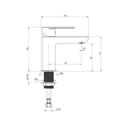 Deante BGA_020M - Μίκτης νιπτήρα ALPINIA σε γυαλιστερό χρώμιο