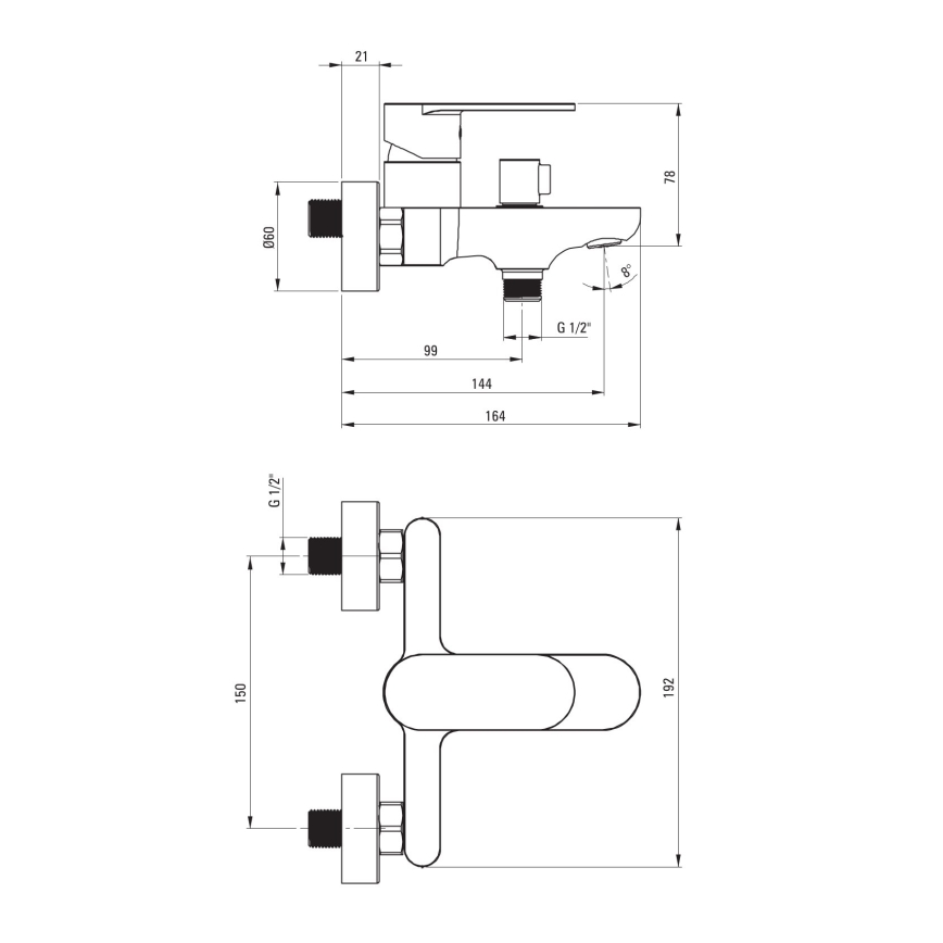 Deante BGA_N10M - Μπαταρία μπανιέρας ALPINIA μαύρη