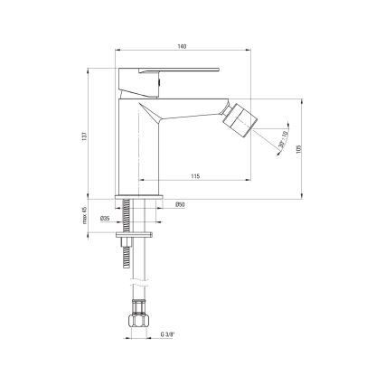Deante BGA_N30M - Μπαταρία μπιντέ ALPINIA μαύρη