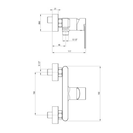 Deante BGA_N40M - Μίκτης ντους ALPINIA μαύρος