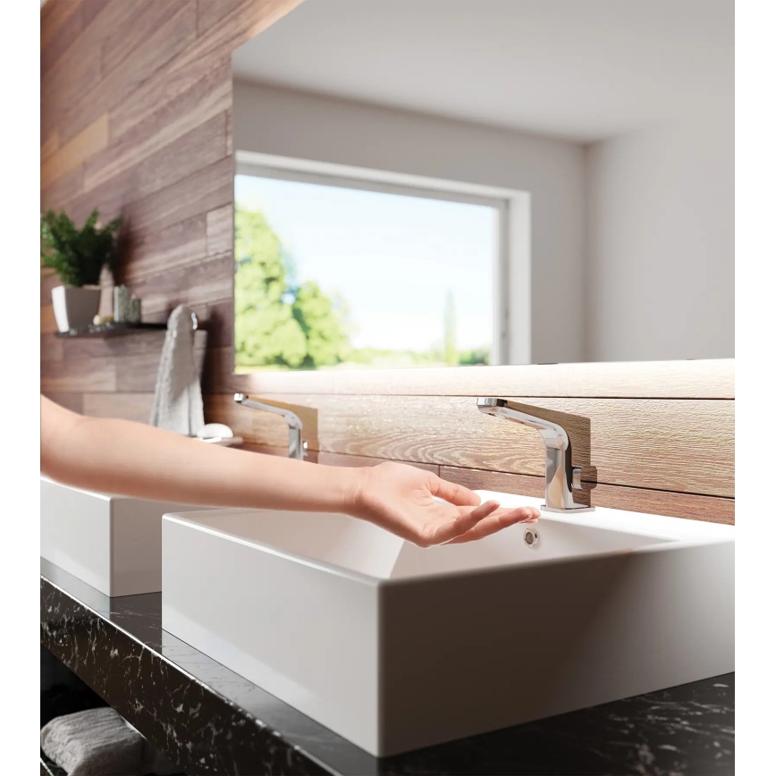 Deante BQH_029V - Μπαταρία Νιπτήρος με φωτοκύτταρο Βαλβίδα νιπτήρος with temperature regulation HIACYNT 230/6V γυαλιστερό χρώμιο