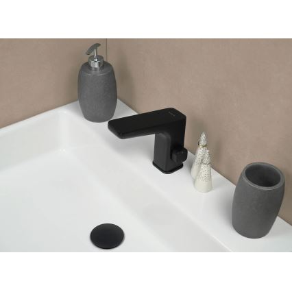 Deante BQH_N29R - Μπαταρία Νιπτήρος με φωτοκύτταρο Βαλβίδα νιπτήρος with temperature regulation HIACYNT 4xAA μαύρο