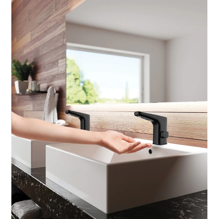 Deante BQH_N29V - Ασύρματη μπαταρία νιπτήρα με ρύθμιση θερμοκρασίας HIACYNT 230/6V μαύρη