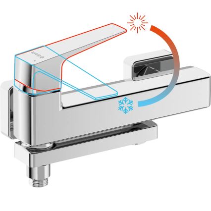 Deante BQL_012M - Αναδιπλούμενος μίκτης μπανιέρας BLUR γυαλιστερό χρώμιο