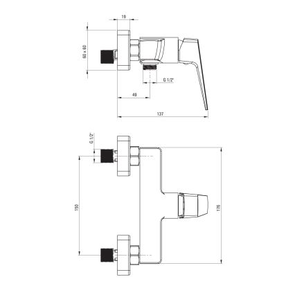 Deante BQL_040M - Μίκτης ντους BLUR σε γυαλιστερό χρώμιο