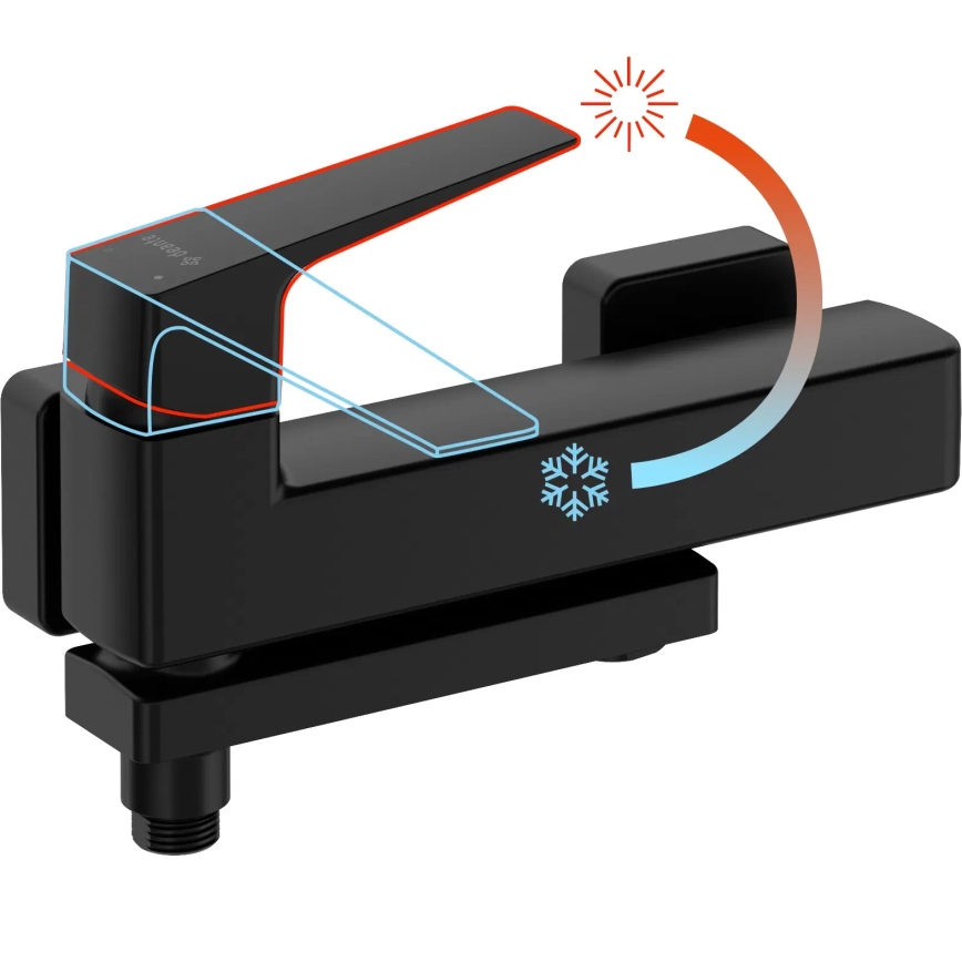 Deante BQL_N12M - Μπαταρία μπανιέρας αναδιπλούμενη BLUR μαύρη