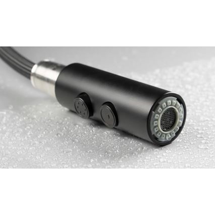 Deante BQO_N72M - Μπαταρία κουζίνας με ντους OLFATO μαύρο