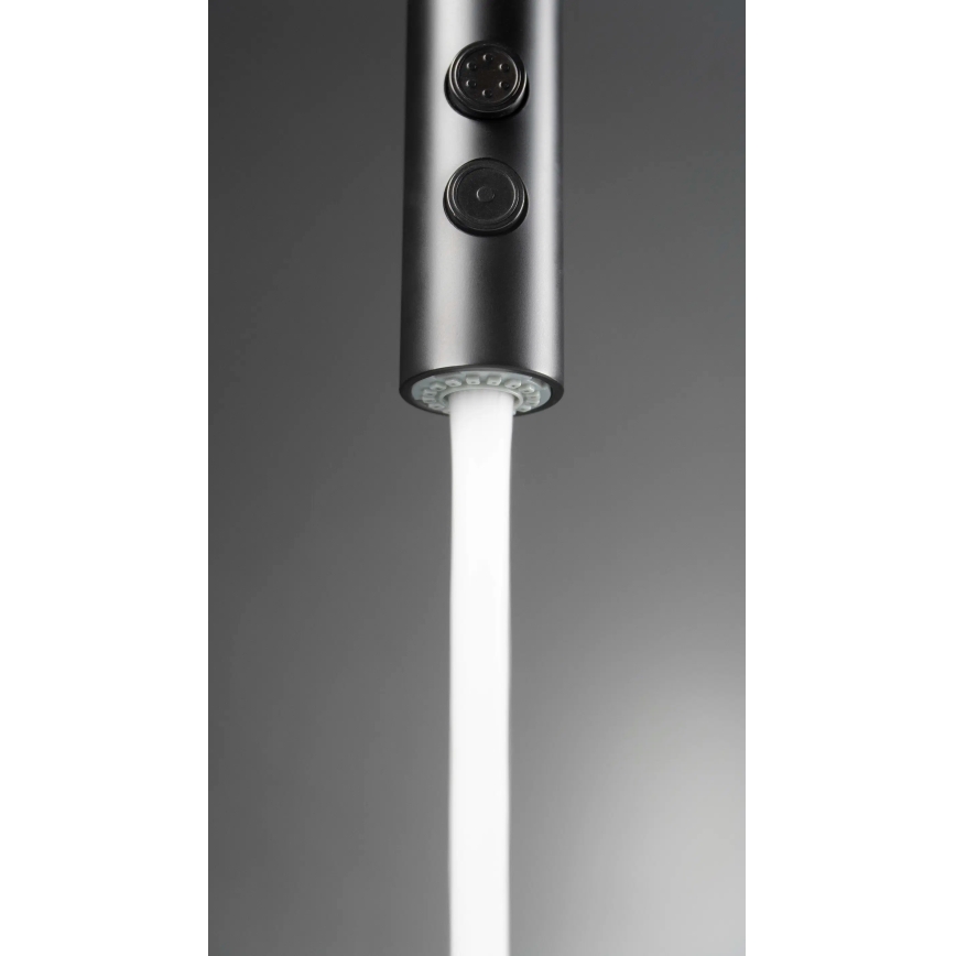 Deante BQO_N72M - Μπαταρία κουζίνας με ντους OLFATO μαύρο