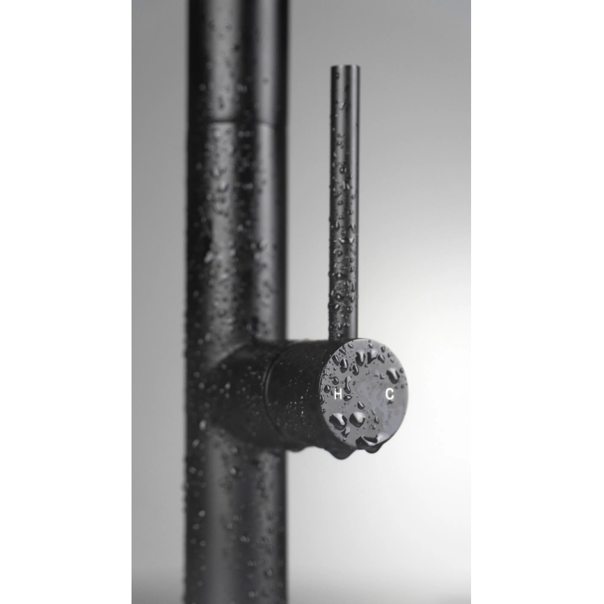 Deante BQO_N72M - Μπαταρία κουζίνας με ντους OLFATO μαύρο