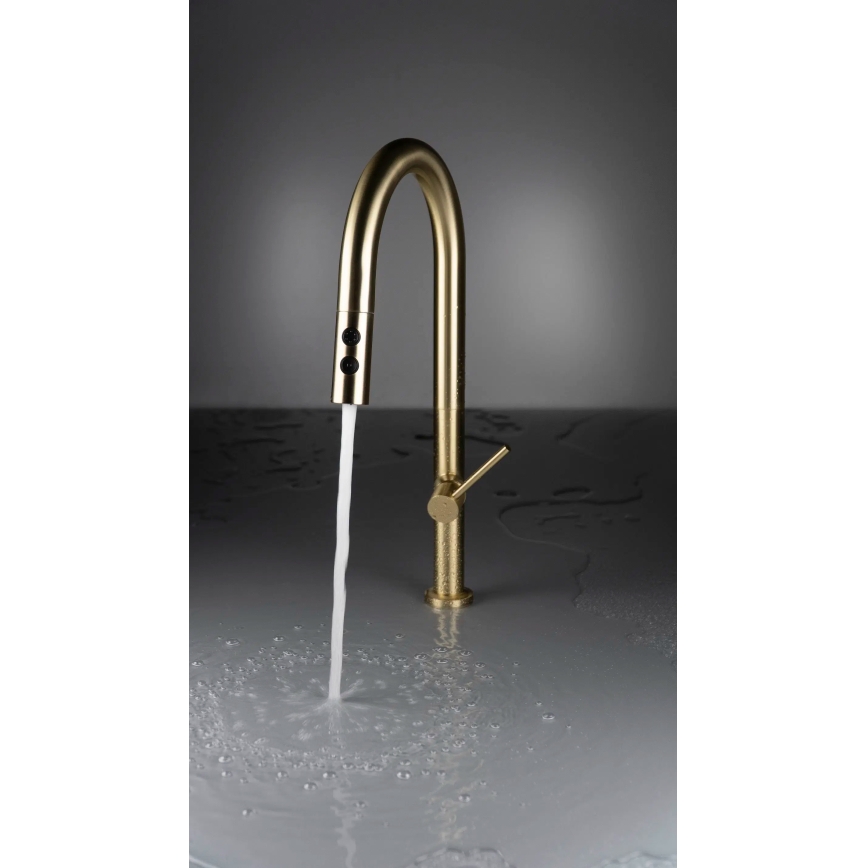 Deante BQO_R72M - Μπαταρία κουζίνας με ντους OLFATO brushed χρυσό