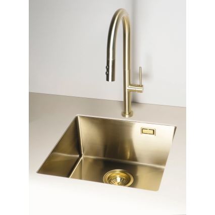 Deante BQO_R72M - Μπαταρία κουζίνας με ντους OLFATO brushed χρυσό