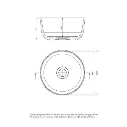 Deante CDJ_6U2S - Νιπτήρας μπάνιου JASMIN διάμετρος 28 cm κεραμικός/λευκό