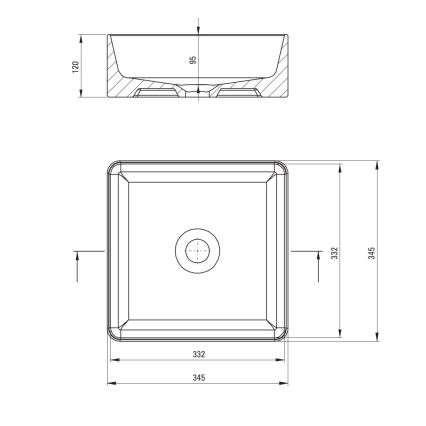 Deante CDJ_6U3S - Επιτραπέζιος νιπτήρας JASMIN 34,5x34,5 cm κεραμικός/λευκός
