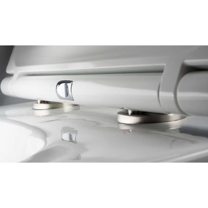 Deante CGRD6ZPW - Επιτοίχια λεκάνη WC με κάθισμα SoftClose ROUND, κεραμική/λευκή