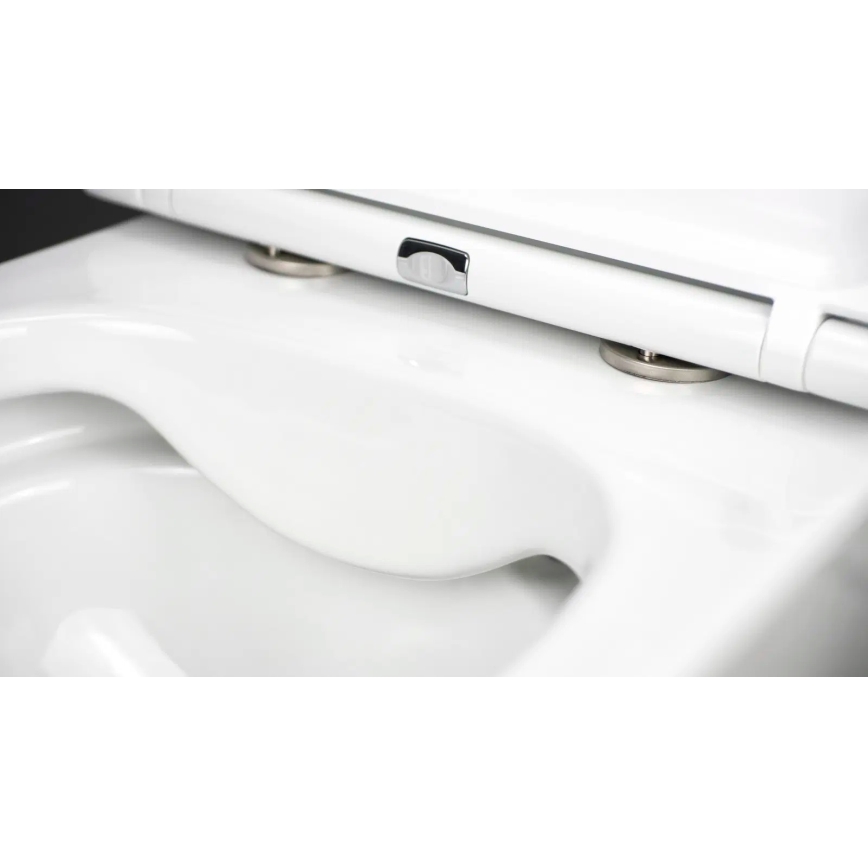 Deante CGRD6ZPW - Επιτοίχια λεκάνη WC με κάθισμα SoftClose ROUND, κεραμική/λευκή