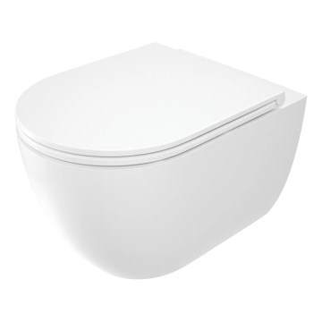 Deante CGRD6ZPW - Επιτοίχια λεκάνη WC με κάθισμα SoftClose ROUND, κεραμική/λευκή