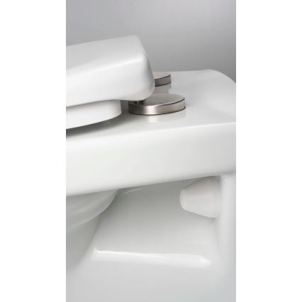 Deante CMOD6SPW - Επιτοίχια λεκάνη WC με κάθισμα SoftClose BORO, κεραμικό/λευκό