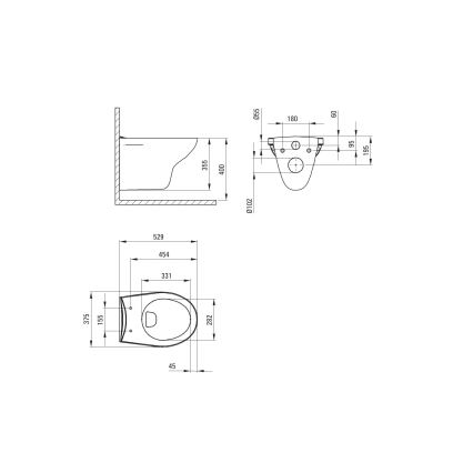 Deante CMOD6SPW - Λεκάνη κρεμαστή με κάλυμμα SoftClose BORO κεραμικός/λευκό