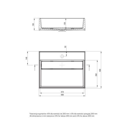 Deante CQR_NU5M - Εντοιχιζόμενο νιπτήρας CORREO 40x50 εκ. γρανίτης/μαύρο