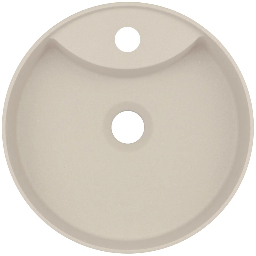Deante CQS_5U4B - Εντοιχιζόμενο νιπτήρας SILIA με οπή για μπαταρία, διάμετρος 36 εκ., γρανίτης/μπεζ