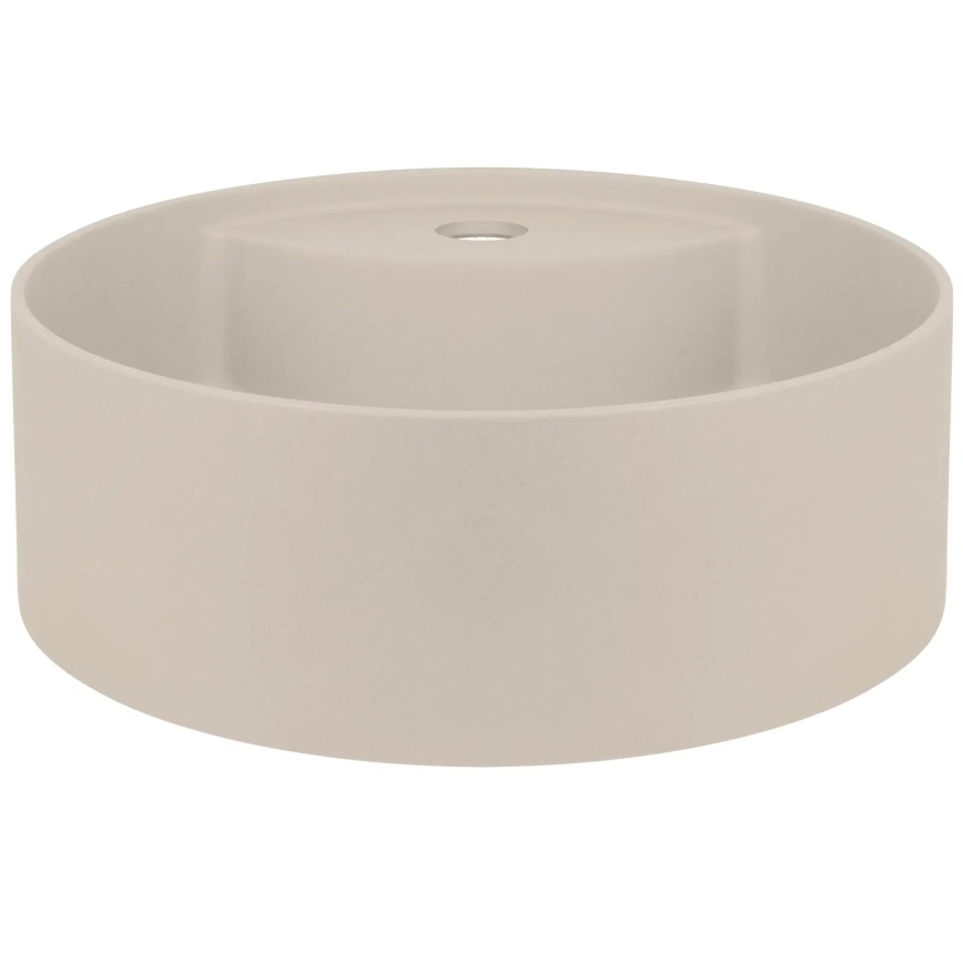 Deante CQS_5U4B - Εντοιχιζόμενο νιπτήρας SILIA με οπή για μπαταρία, διάμετρος 36 εκ., γρανίτης/μπεζ