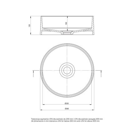 Deante CQS_5U4S - Εντοιχιζόμενο νιπτήρας SILIA διάμετρος 36 εκ. γρανίτης/μπεζ