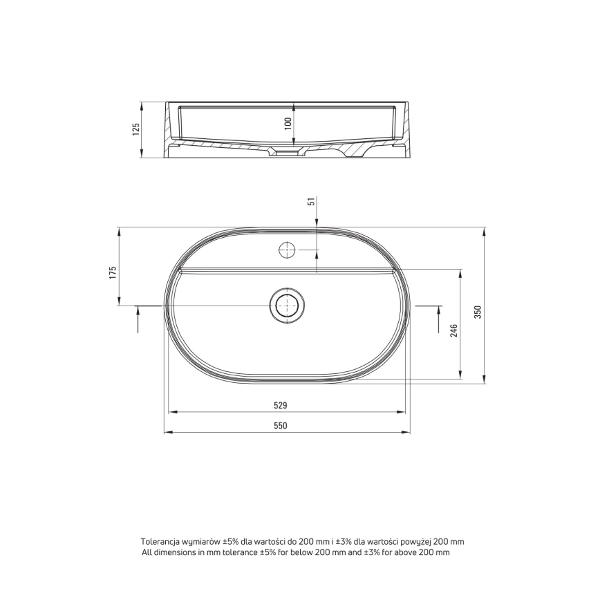 Deante CQS_5U6B - Νιπτήρας μπάνιου με ένα tap hole SILIA 35x55 cm γρανίτης/μπεζ