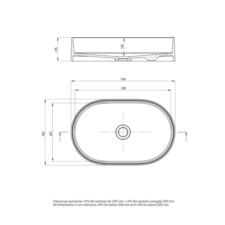 Deante CQS_5U6S - Νιπτήρας μπάνιου SILIA 35x55 cm γρανίτης/μπεζ