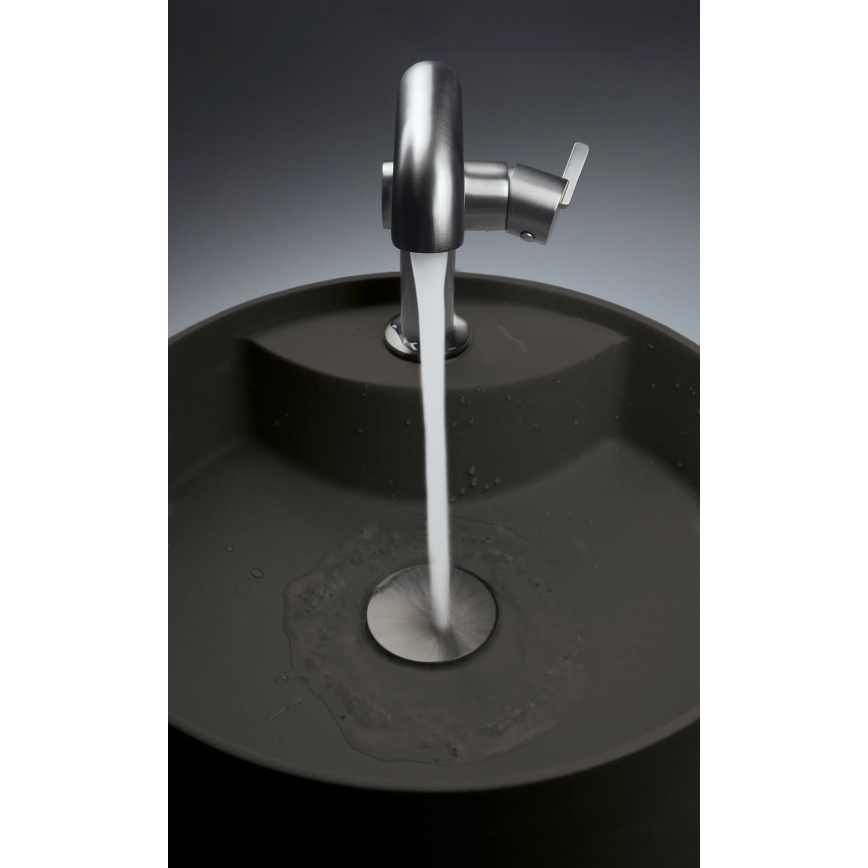 Deante CQS_NU4B - Επιτραπέζιος νιπτήρας SILIA με οπή για μπαταρία, Ø 36 εκ., γρανίτης/μαύρο