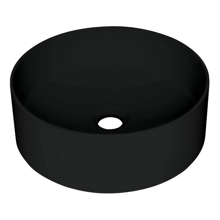 Deante CQS_NU4S - Επιτραπέζιος νιπτήρας SILIA, διάμ. 36 cm, γρανίτης/μαύρο