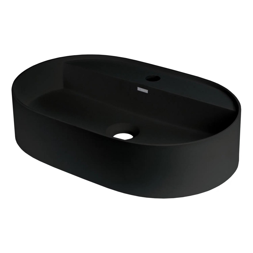 Deante CQS_NU6B - Επιτραπέζιος νιπτήρας SILIA 35x55 εκ. με οπή για μπαταρία, γρανίτης/μαύρο