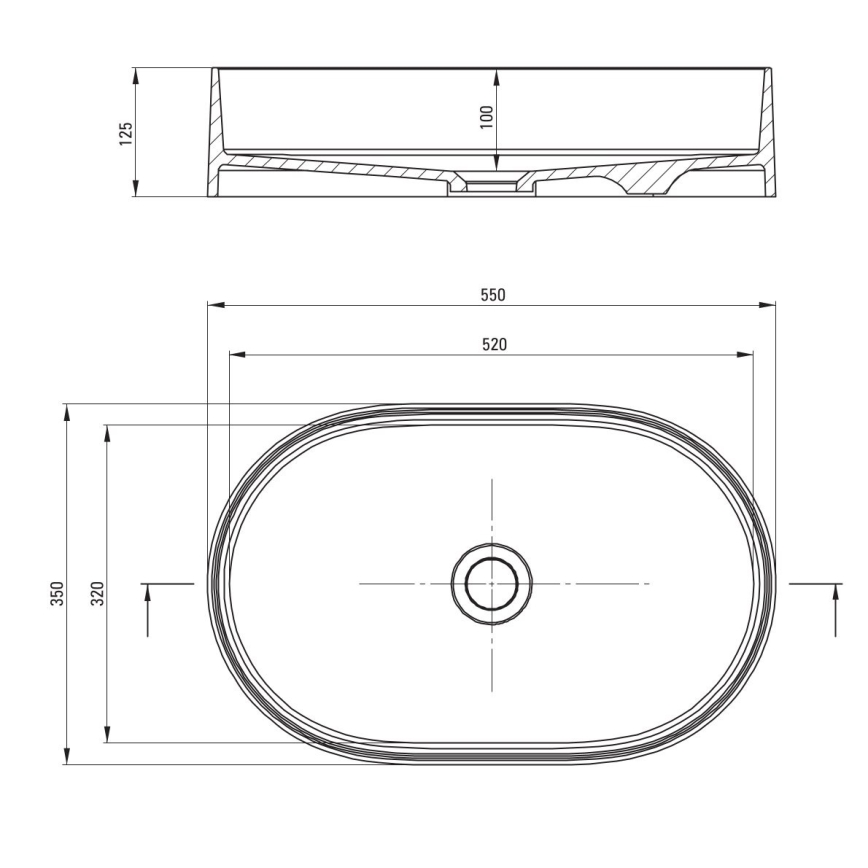 Deante CQS_NU6S - Επιτραπέζιος νιπτήρας SILIA 35x55 cm γρανίτης/μαύρο