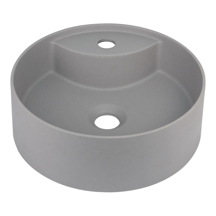 Deante CQS_SU4B - Επιτραπέζιος νιπτήρας SILIA με οπή για μπαταρία, διάμ. 36 εκ., γρανιτένιος/μεταλλικό γκρι