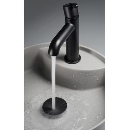 Deante CQS_SU4B - Επιτραπέζιος νιπτήρας SILIA με οπή για μπαταρία, διάμ. 36 εκ., γρανιτένιος/μεταλλικό γκρι