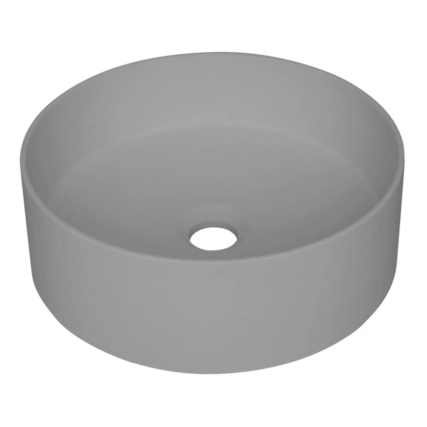 Deante CQS_SU4S - Επικαθήμενος νιπτήρας SILIA Ø 36 εκ. γρανίτης/μεταλλικό γκρι