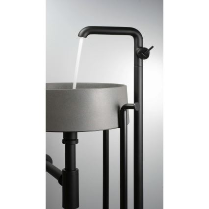 Deante CQS_SU4S - Επικαθήμενος νιπτήρας SILIA Ø 36 εκ. γρανίτης/μεταλλικό γκρι