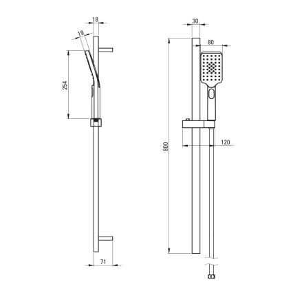 Deante NGA_N52K - Σετ ντους ALPINIA μαύρο