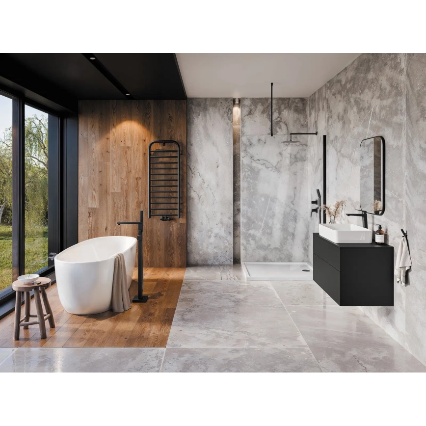 Deante NQL_N9YK - Σετ ντους με εντοιχισμένη μπαταρία BLUR, μαύρο