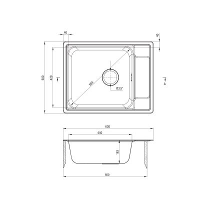 Deante ZEO_011B - Νεροχύτης κουζίνας SOUL 50x63 cm σατινέ