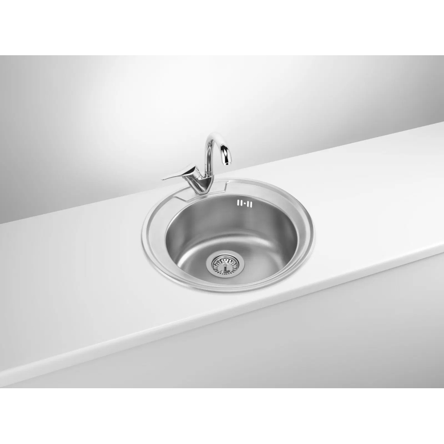 Deante ZHC_0813 - Νεροχύτης κουζίνας TWIST διάμετρος 49 cm σατινέ