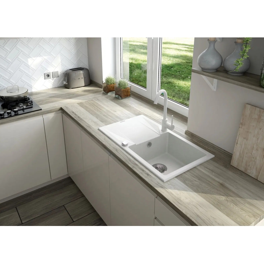 Deante ZQZVA113 - Νεροχύτης κουζίνας ZORBA 76x44 εκ. + μπαταρία νεροχύτη γρανίτη/αλαμπάστρου