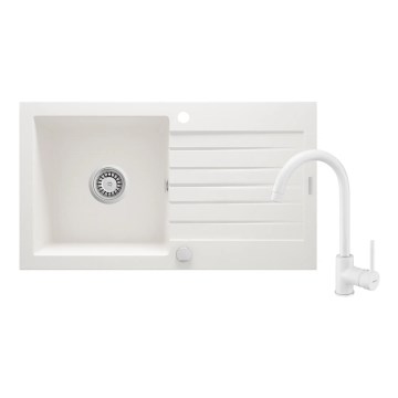 Deante ZQZVA113 - Νεροχύτης κουζίνας ZORBA 76x44 cm + μπαταρία νεροχύτη γρανίτης/αλαβάστρο