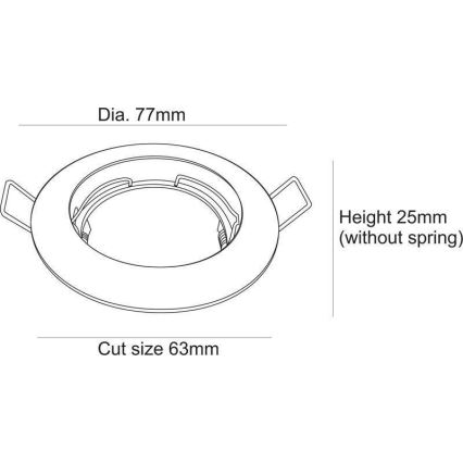 Deko-Light 120018 - Χωνευτό φωτιστικό RUND 1xGU5,3-MR16/35W/12V γυαλιστερό χρώμιο