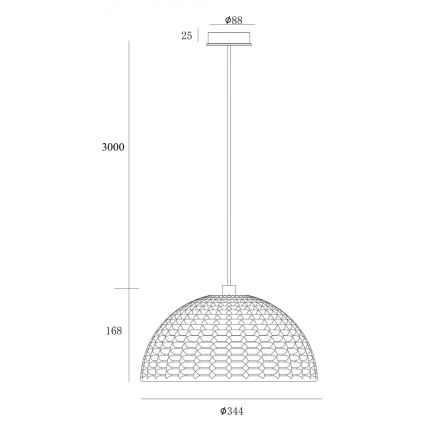 Deko-Light 342143 -  Κρεμαστό φωτιστικό οροφής BASKET 1xE27/40W/230V διάμετρος 35 cm