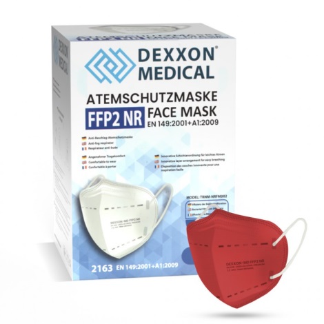 DEXXON MEDICAL Αναπνευστήρας FFP2 NR Κόκκινο 1 τμχ