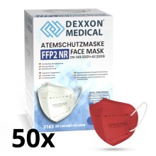 DEXXON MEDICAL Αναπνευστήρας FFP2 NR Κόκκινο 50 τμχ